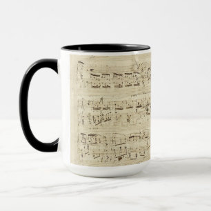 Caneca Notas de música antigas - Chopin Music Sheet