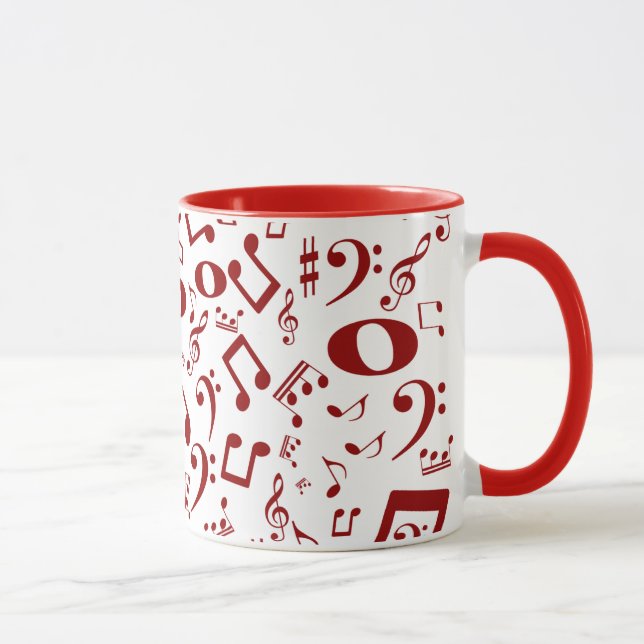 Caneca Notas do padrão de som Vintage (Direita)