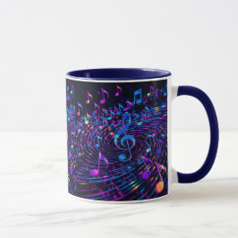 Caneca Notas musicais de Na moda retrô