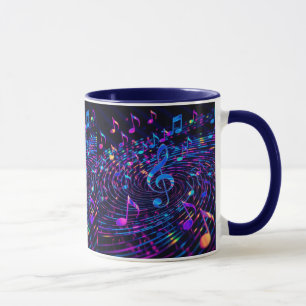 Caneca Notas musicais de Na moda retrô