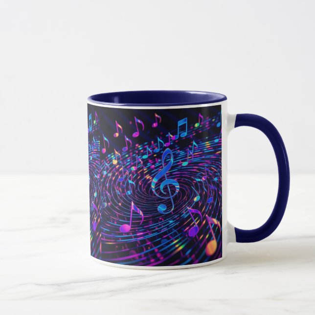 Caneca Notas musicais de Na moda retrô (Direita)