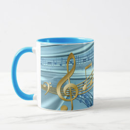 Caneca Notas Musicais de na moda Trendy Baby Blue