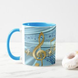 Caneca Notas Musicais de na moda Trendy Baby Blue