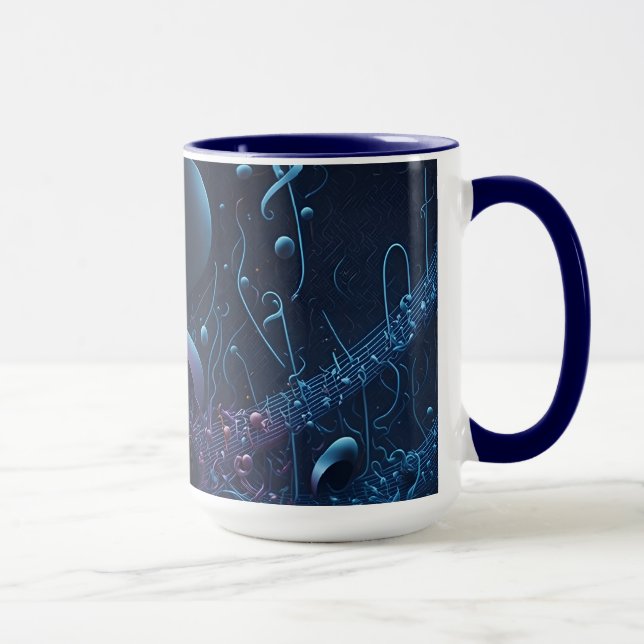 Caneca Notas Musicais de na moda Trendy Blue (Direita)