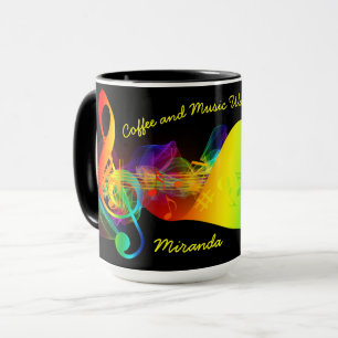 Caneca Notas Musicais do Café e do Passagem de Música E