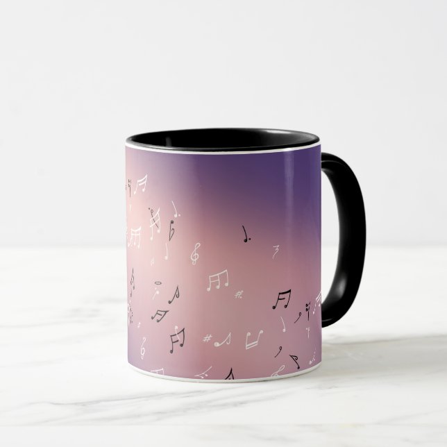 Caneca Notas Musicais Lilac Moon (Frente Esquerda)