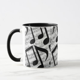 Caneca Notas musicais Na moda modernas