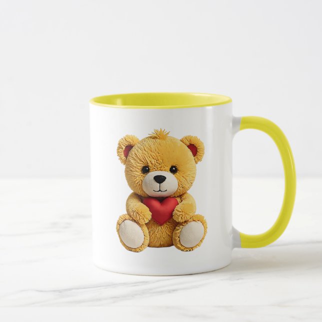 Caneca Nounours en peluche, un vrai petit cœur. (Direita)