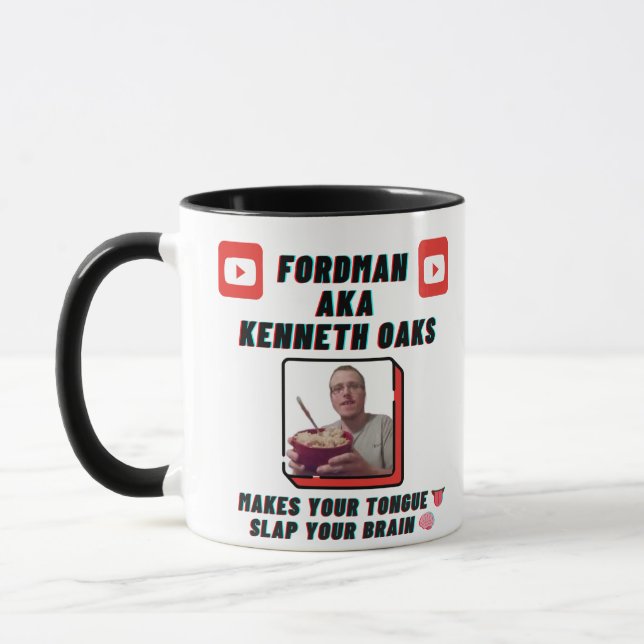 Caneca Nova Design "Faz sua língua derrubar seu cérebro" (Esquerda)