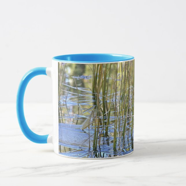 Caneca Nova grama irrompendo pelo gelo no Mirror Lake (Esquerda)