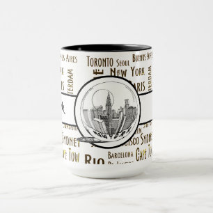 Caneca Nova Iorque, 15 oz, preto