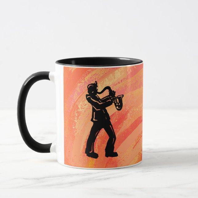 Caneca Nova Iorque Boogie Noights Saxofone Orange (Esquerda)