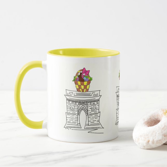 Caneca Nova Iorque NYC Washington Square Arch Páscoa (Com Donut)