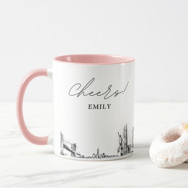 Caneca Nova Iorque personalizado Mug de Café (Com Donut)