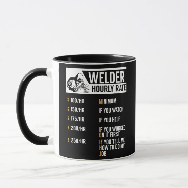 Caneca Novelers Welders Taxas Horárias Sarcástico (Esquerda)