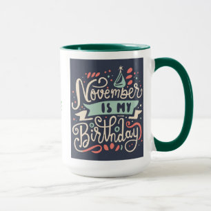 Caneca Novembro é a minha ilustração da tipografia de ani