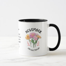 Caneca NOVEMBRO Mês de Nascimento do Flor Nome Personaliz