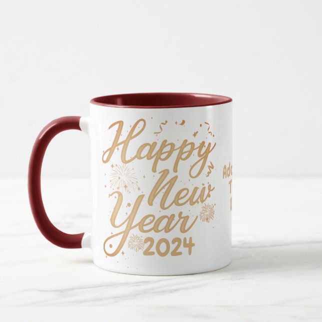 Caneca Novo ano de 2024 Felizes anos novos de pirotecnia  (Esquerda)