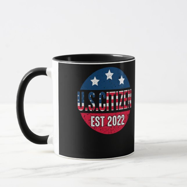 Caneca Novo cidadão americano Est 2022 imigrante american (Esquerda)
