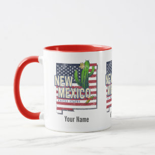 Caneca Novo México Estados Unidos Mapa Vintage EUA