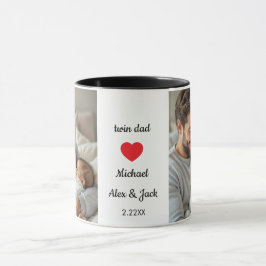 Caneca Novo pai de gêmeos foto e texto personalizados