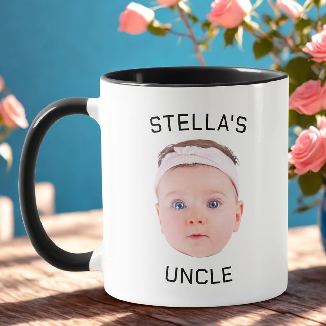 Caneca Novo Tio Gift Mug, Foto Personalizada De Rosto De  (Criador carregado)