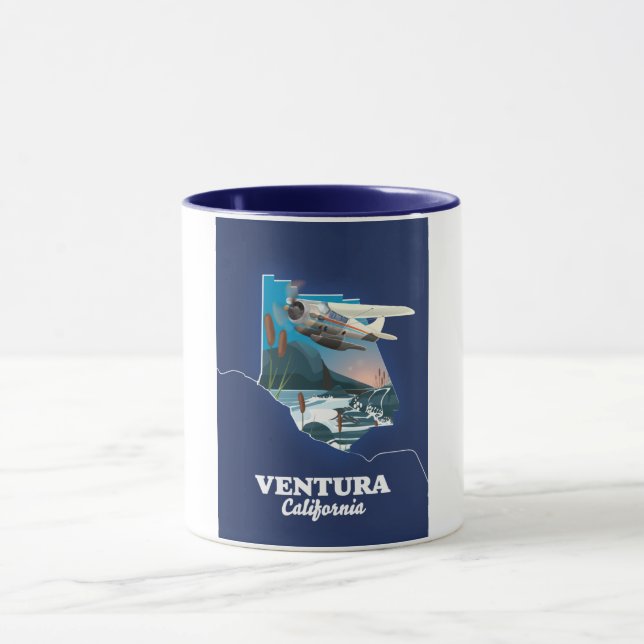 Caneca Número da Tabela de viagem do Ventura California (Centro)