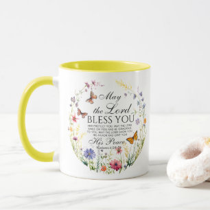 Caneca Números 6:24-26 O Senhor Abençoa-te, Wildflower