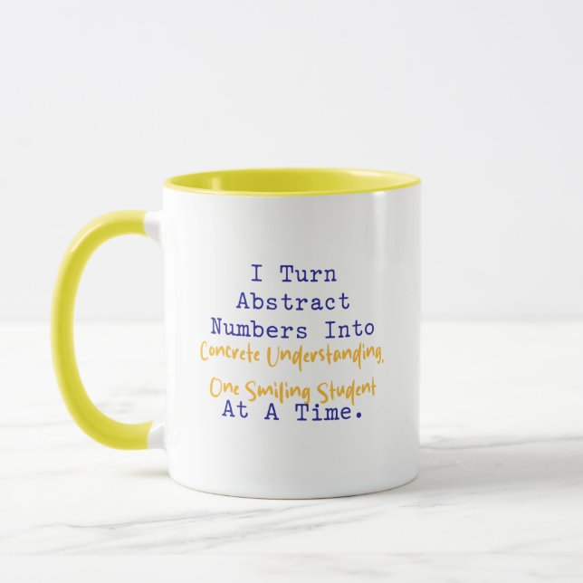 Caneca Números Abstratos Compreensão Concreta Matemática (Esquerda)