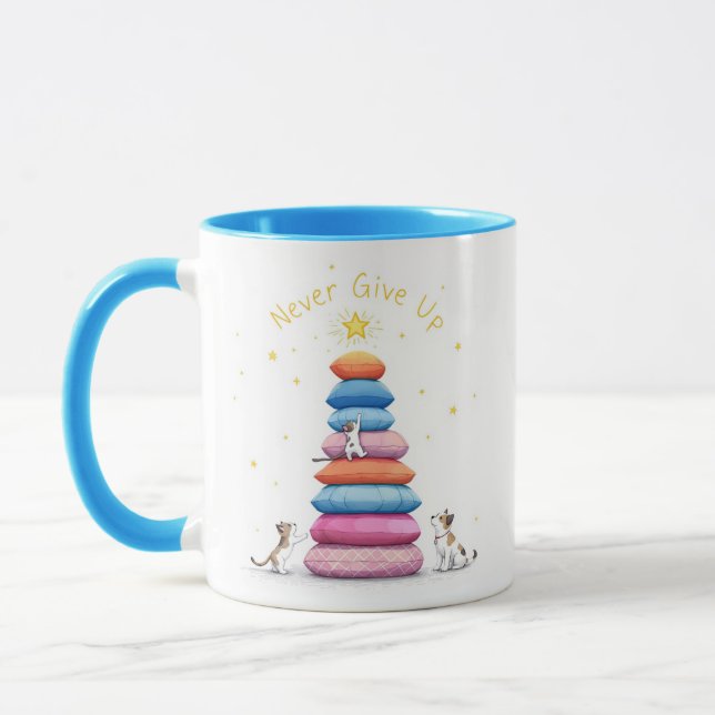 Caneca Nunca desista do Torre Mug - Inspirador e divertid (Esquerda)
