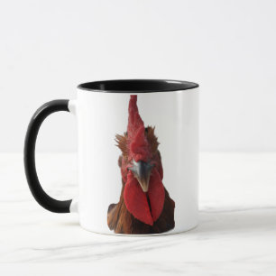 Caneca Nunca perseguido por um galo & por um ele mostra o