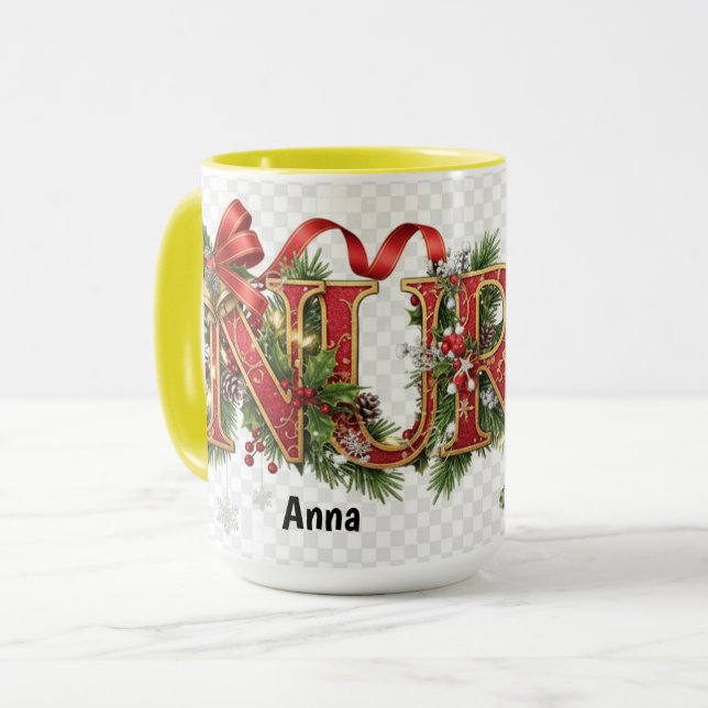 Caneca Nurse - Cute Festive Elegant Professionals Mug (Frente Esquerda)