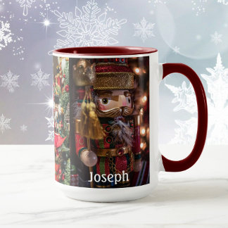 Caneca Nutcracker Adicionar Nome Presente de Café Natal
