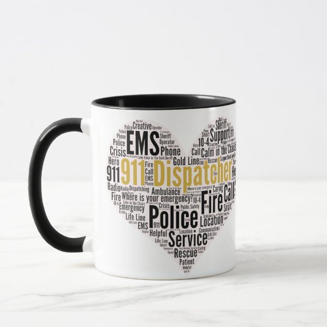 Caneca Nuvem de Palavras do Dispatcher 911 (Esquerda)