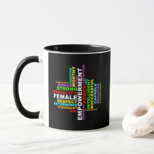 Caneca Nuvem Forte de Palavras de Mulher