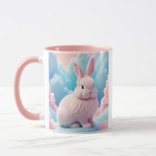 Caneca Nuvens de algodão doce, cor-de-rosa, muito bonitas