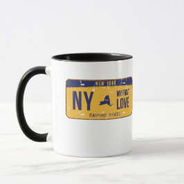 Caneca NY Minha Primeira Placa De Licença De Amor