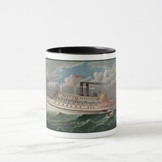 Caneca NY Voyage Grand PaddleWheel Steamboat O Peregrino (Centro)