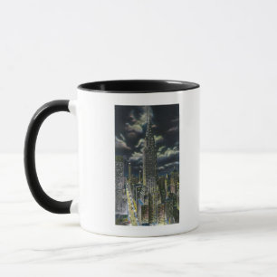 Caneca NYC, construção nova de YorkChrysler na noite # 