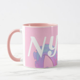 Caneca NYGEL Mug (rosa e branco)