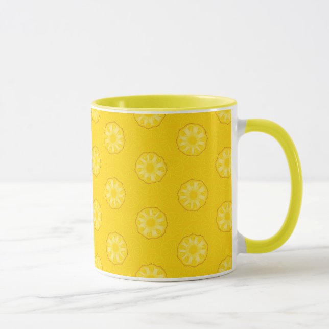 Caneca O abacaxi amarelo corta o teste padrão (Direita)