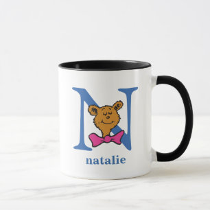Caneca O ABC do Dr. Seuss: Letra N - Azul Adicione seu