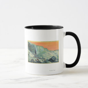 Caneca O americano cai no inverno com por do sol