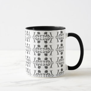 Caneca O Amor da Natureza: Tipografia com uma Rosa em Flo