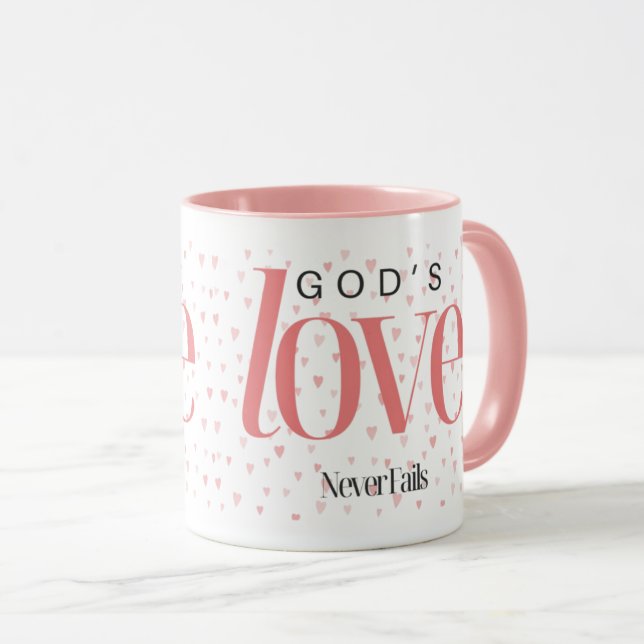 Caneca O amor de Deus nunca falha (Frente Esquerda)