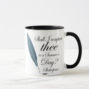 Caneca O amor de Shakespeare cita o presente do amante