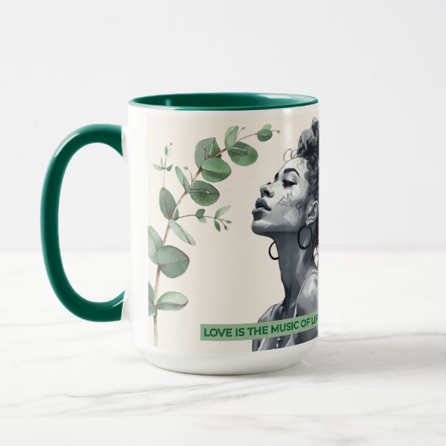 Caneca O amor é a música da vida. (Esquerda)