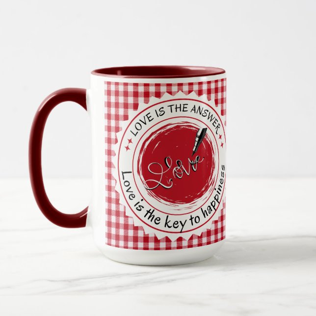 Caneca O amor é a resposta. (Esquerda)