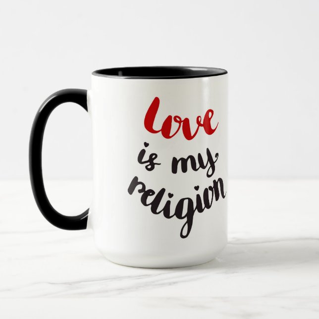 Caneca O amor é minha religião (Esquerda)