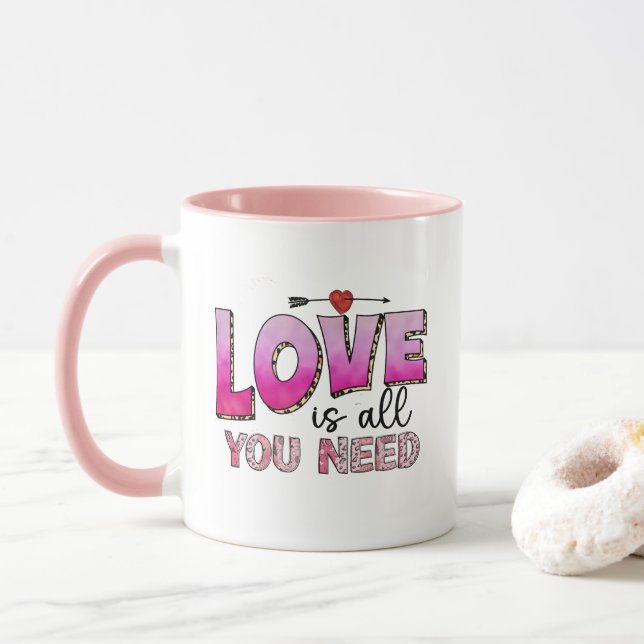 Caneca O Amor É Tudo O Que Você Precisa De Mug - Presente (Com Donut)